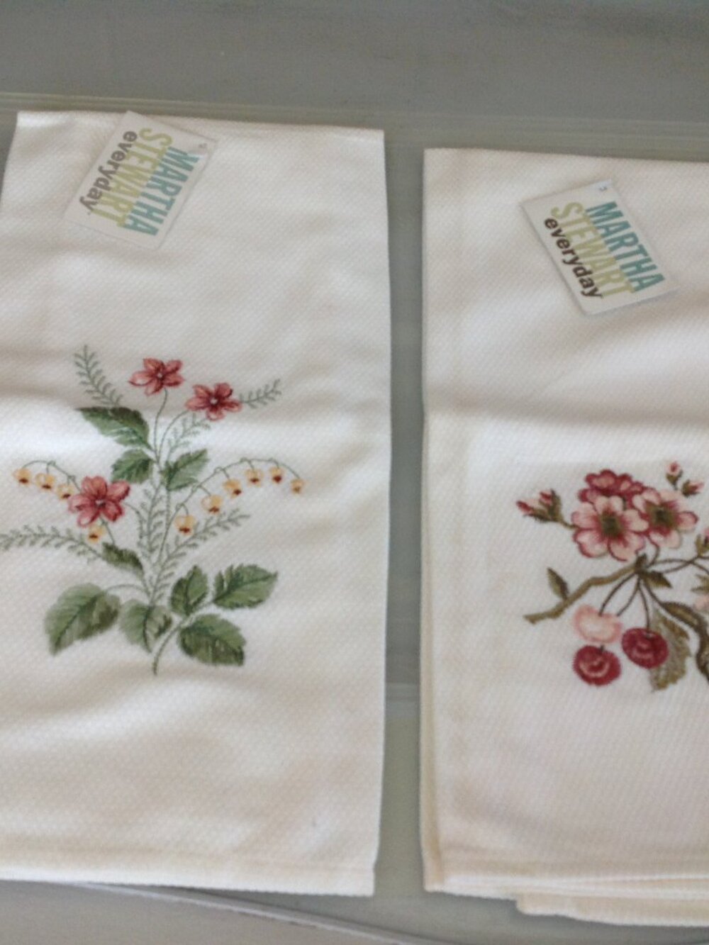 Vintage Martha Stewart Everyday Embroidered Kitchen/Tea Towels